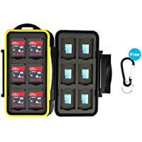 JJC Memory Card custodia impermeabilità Porta schede di Memoria 24 fessura per 12 SD + 12 Micro SD con moschettone